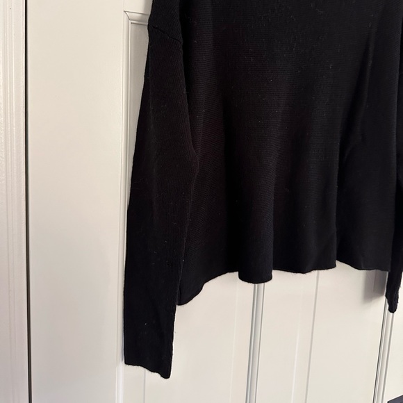 Eileen Fisher Black Cropped Merino Wool Sweater - Medium - Picture 7 of 12